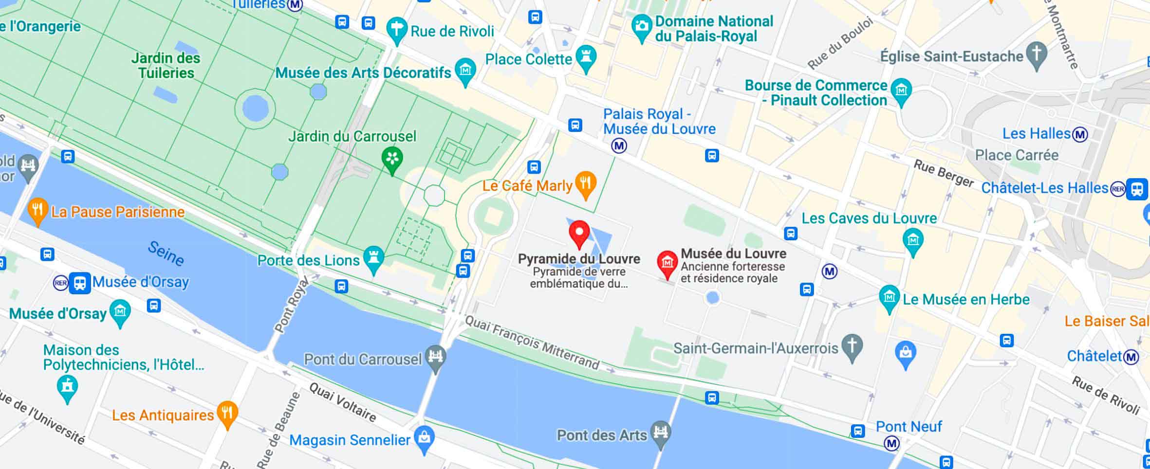Mapa para llegar al Louvre