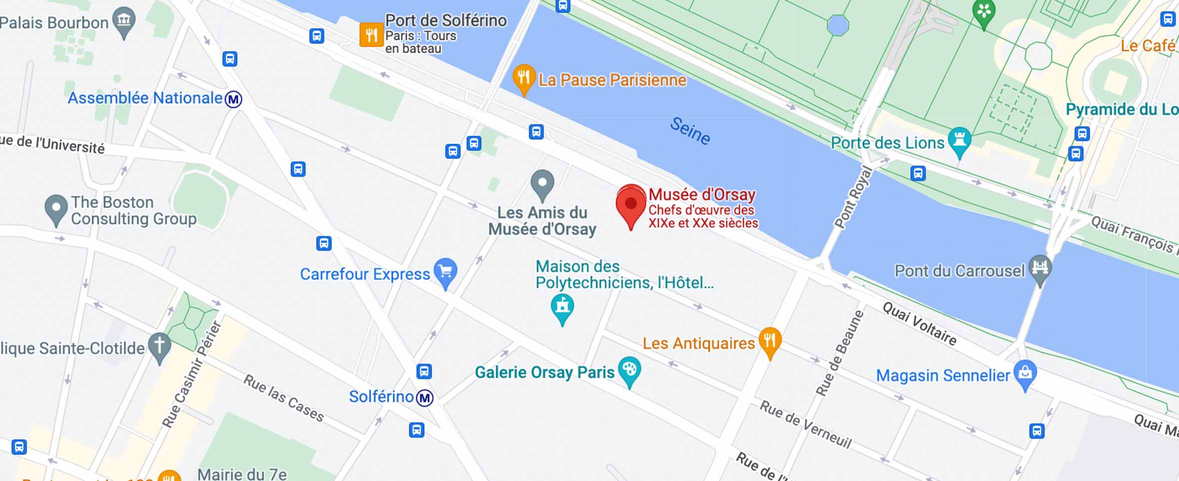 Mapa para llegar al museo d'Orsay