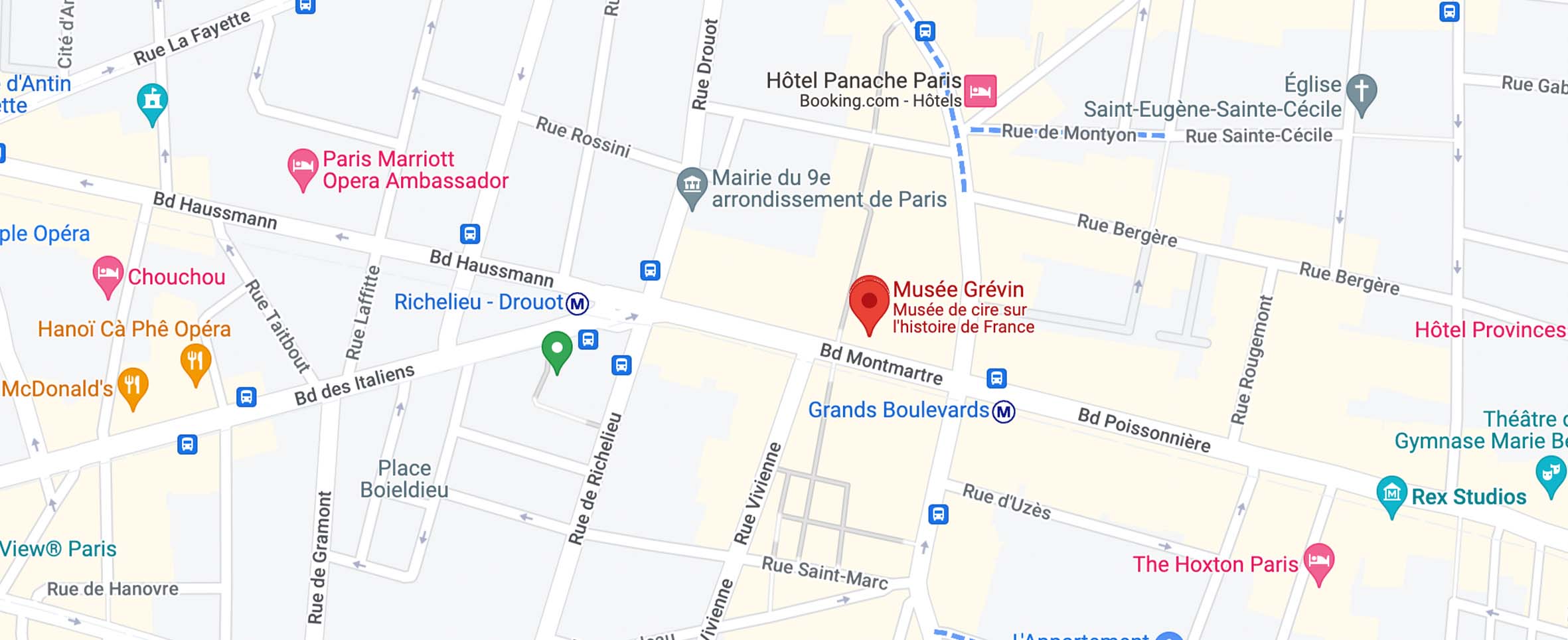 Mapa para llegar al museo Grévin