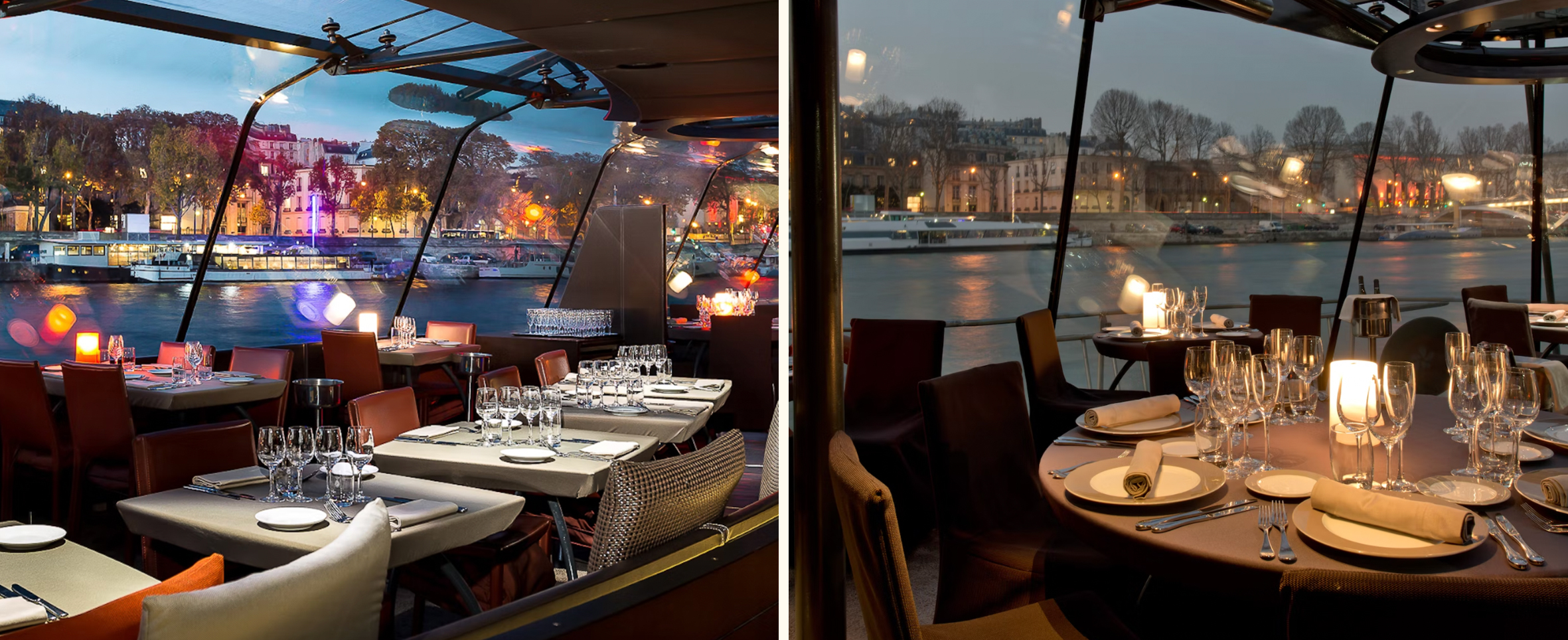 imagenes de la cena gastronómica en el río Sena