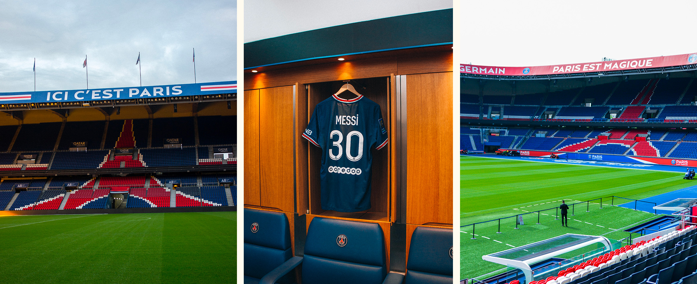 Fotos de los lugares que se ven durante el recorrido al interior del estadio del PSG Germain 