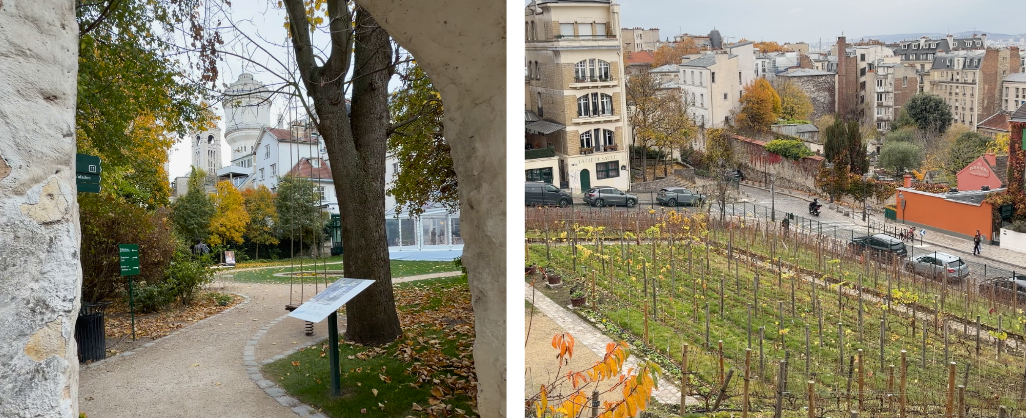 Mujer con celular en mano en París.