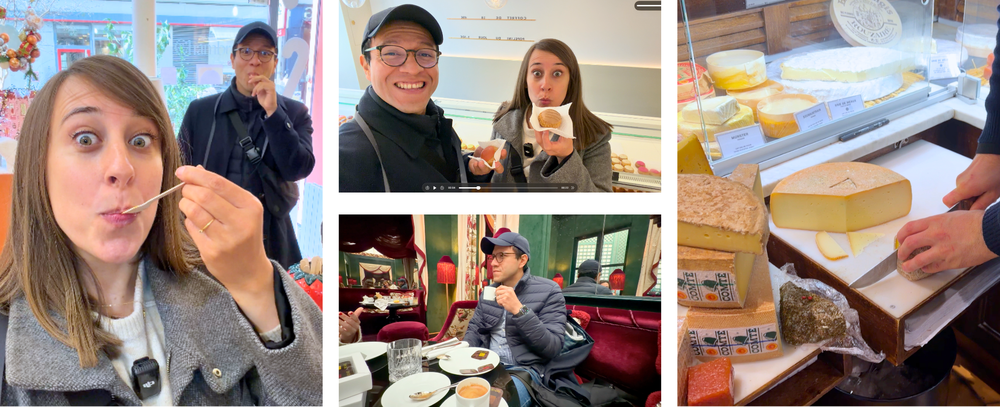 Mujer con celular en mano en París.